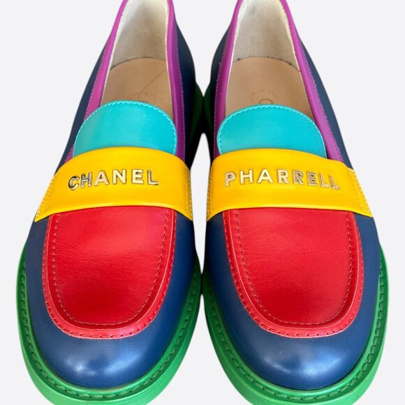 Chanel Pharrell Multicolor Penny Loafers - Picture 2 of 8